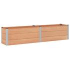 Raised Planter Brown 250 x 50 x 54 cm aluminium.