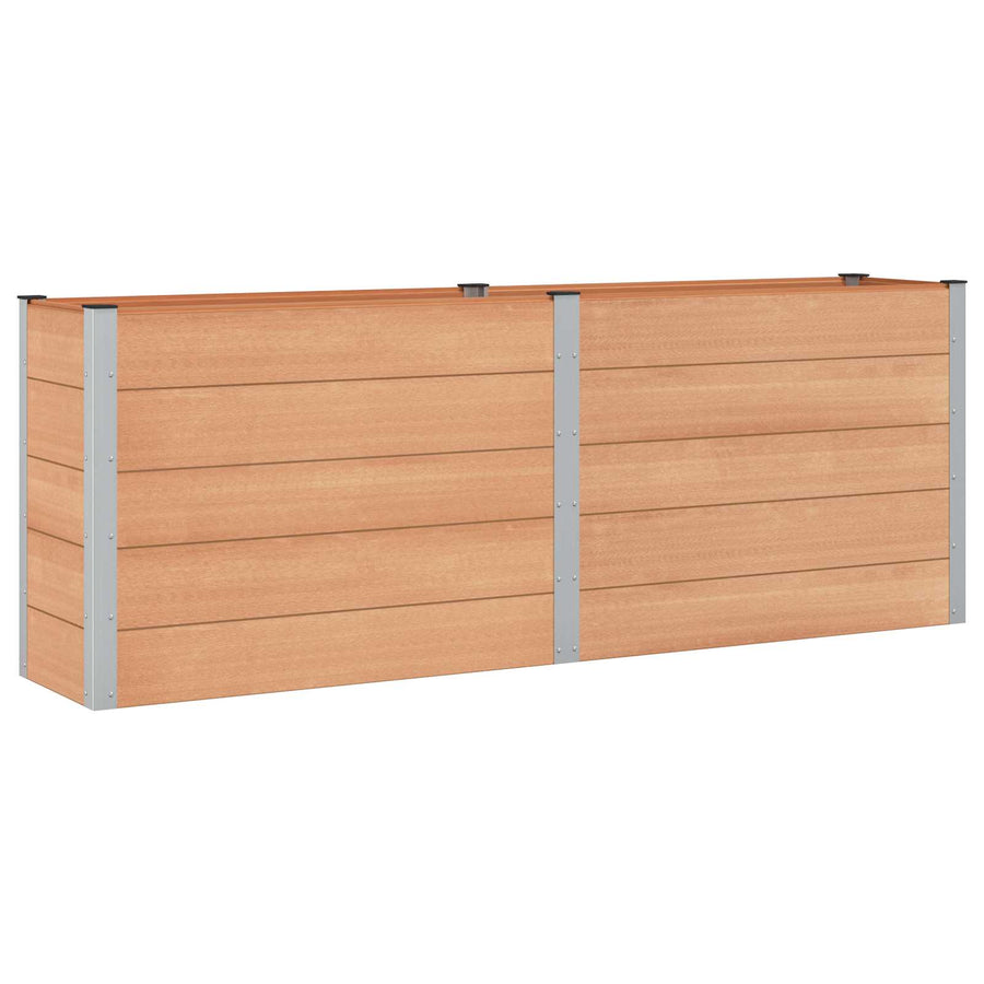 Verhoogde plantenbak Bruin 250 x 50 x 91 cm alu.