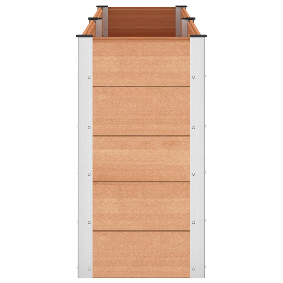 Verhoogde plantenbak Bruin 250 x 50 x 91 cm alu.