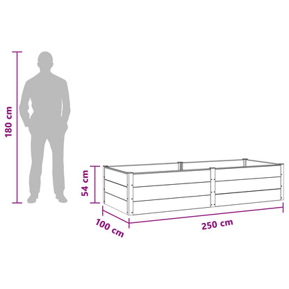 Verhoogde plantenbak Bruin 250 x 100 x 54 cm alu.