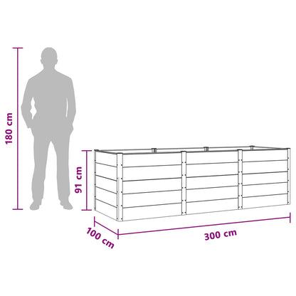 Verhoogde plantenbak Bruin 300 x 100 x 91 cm alu.