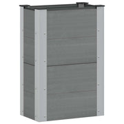 Verhoogde plantenbak 50x30x72 cm grijs aluminium WPC