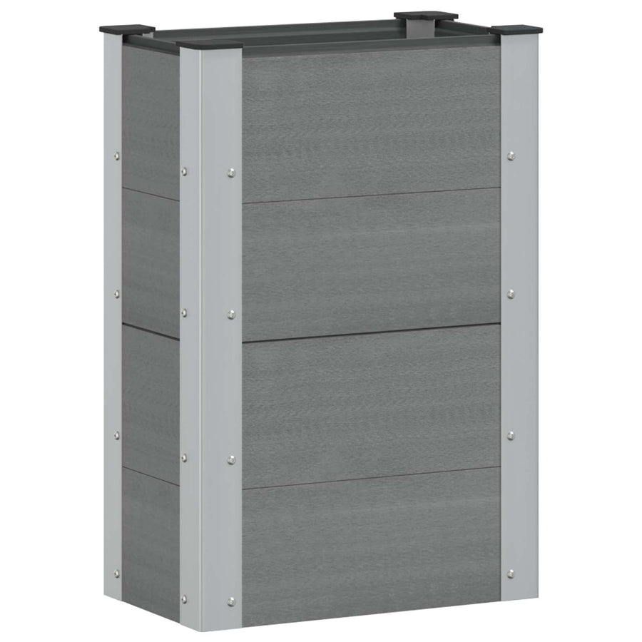 Verhoogde plantenbak Grijs 50 x 30 x 72 cm alu.