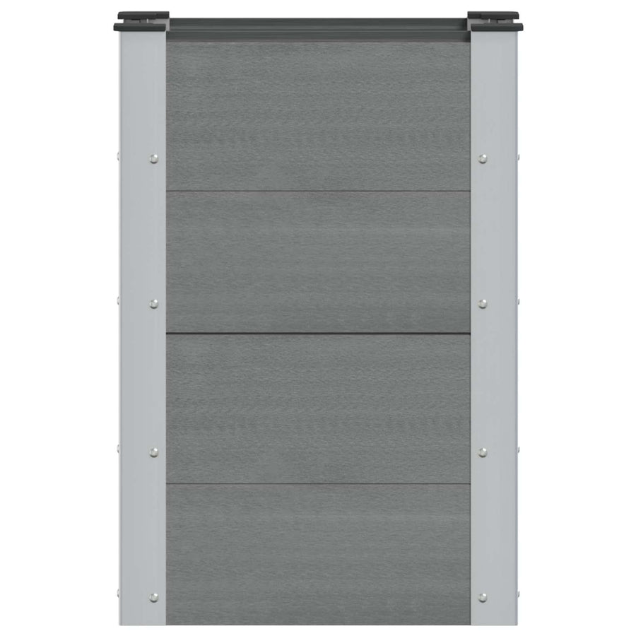 Verhoogde plantenbak Grijs 50 x 30 x 72 cm alu.