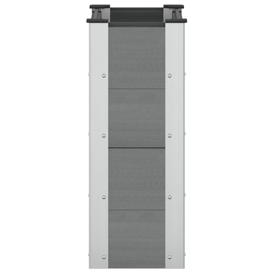 Verhoogde plantenbak Grijs 50 x 30 x 72 cm alu.
