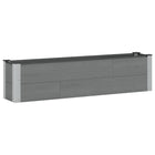 Raised Planter Grey 150 x 30 x 36 cm aluminium.