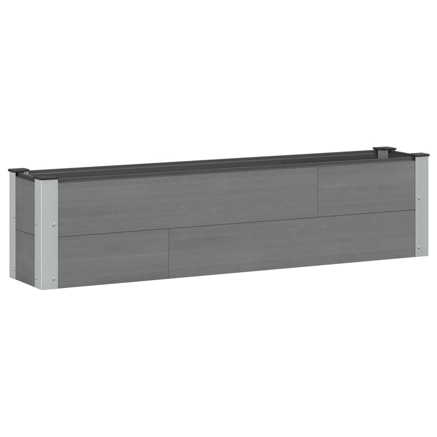 Verhoogde plantenbak Grijs 150 x 30 x 36 cm alu.