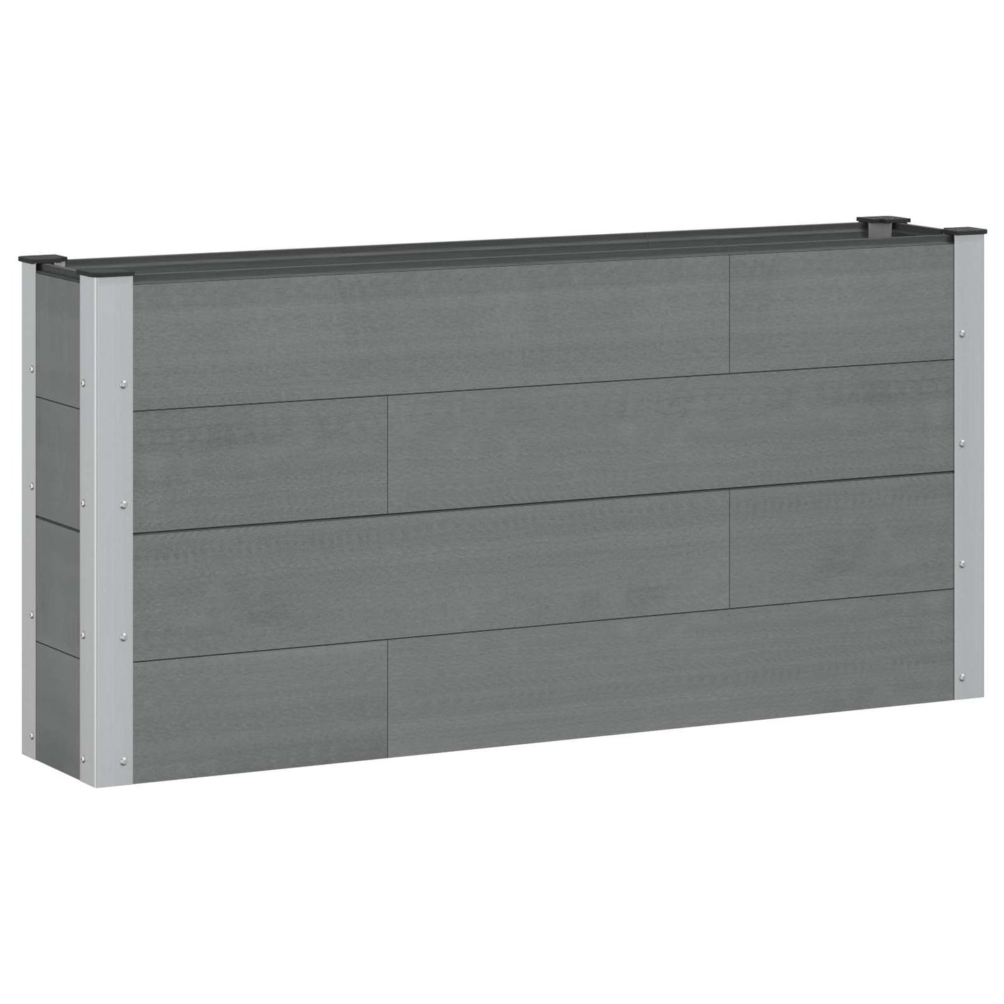 Verhoogde plantenbak Grijs 150 x 30 x 72 cm alu.