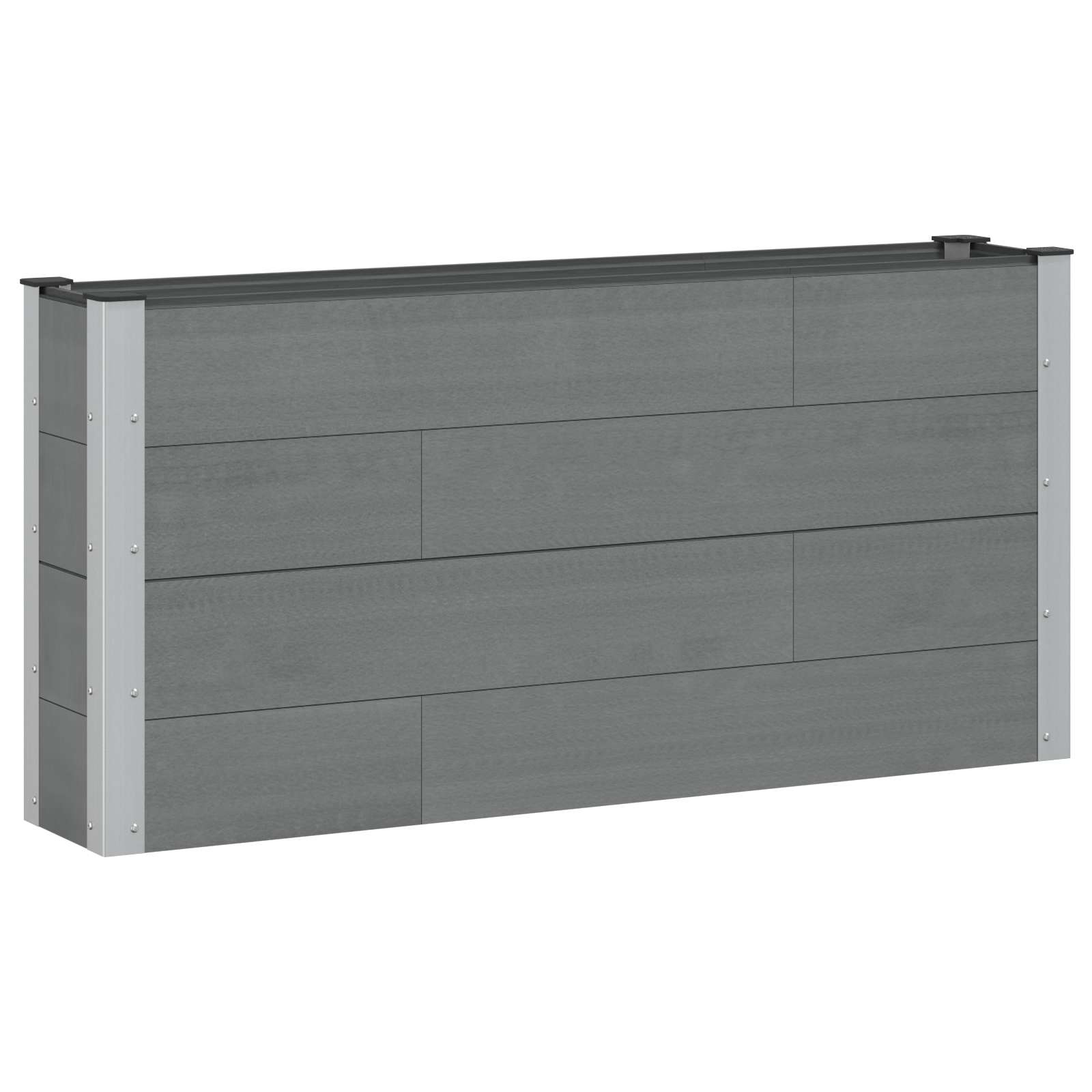 Verhoogde plantenbak Grijs 150 x 30 x 72 cm alu.