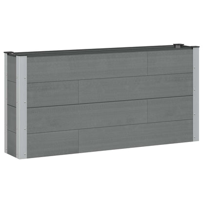 Verhoogde plantenbak Grijs 150 x 30 x 72 cm alu.