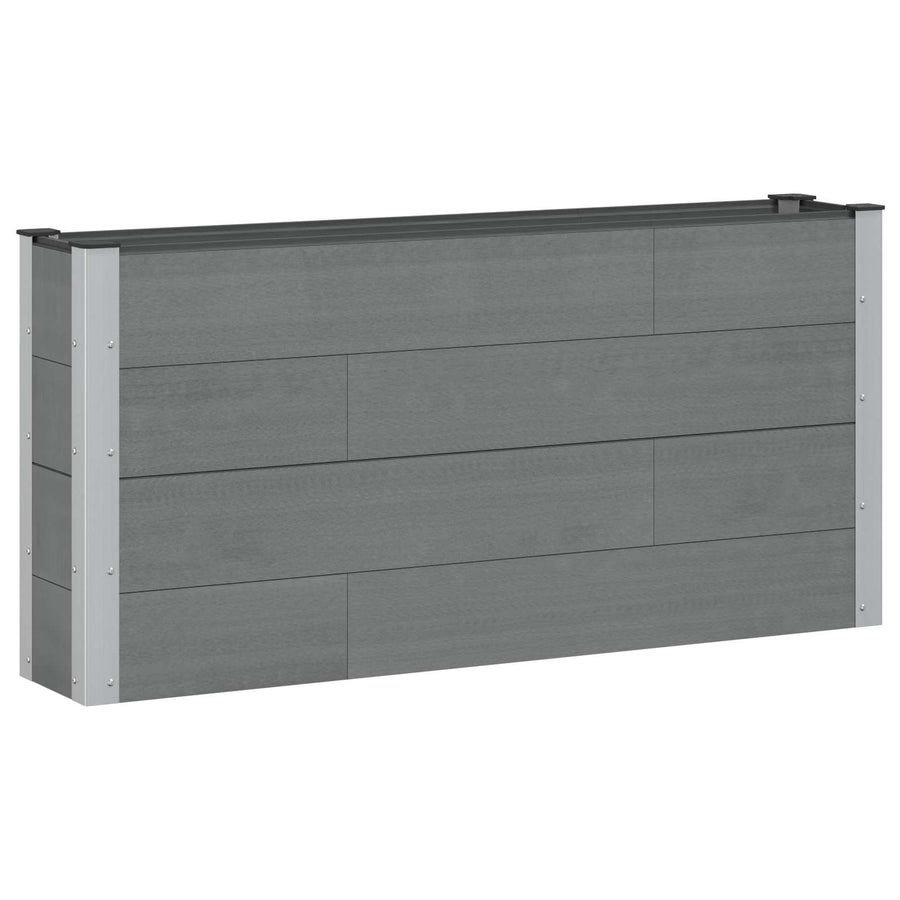 Verhoogde plantenbak Grijs 150 x 30 x 72 cm alu.