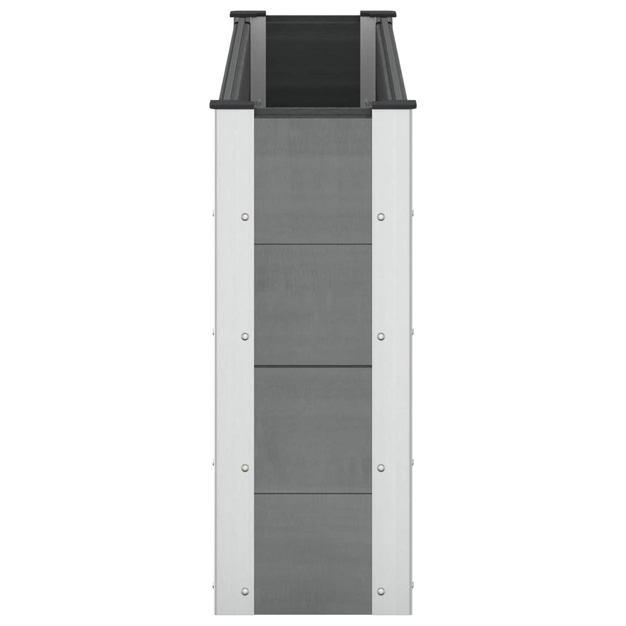 Verhoogde plantenbak Grijs 150 x 30 x 72 cm alu.