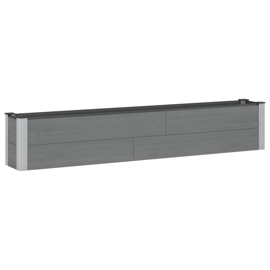 Verhoogde plantenbak Grijs 200 x 30 x 36 cm alu.