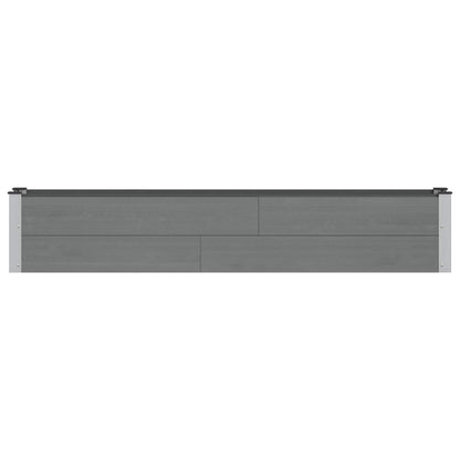 Verhoogde plantenbak Grijs 200 x 30 x 36 cm alu.