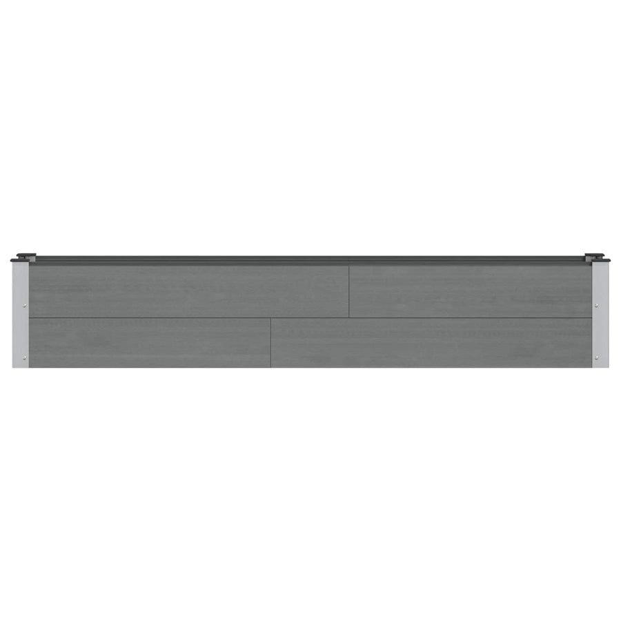 Verhoogde plantenbak Grijs 200 x 30 x 36 cm alu.