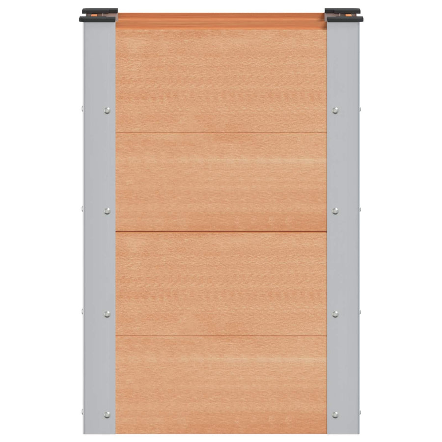 Verhoogde plantenbak Bruin 50 x 30 x 72 cm alu.
