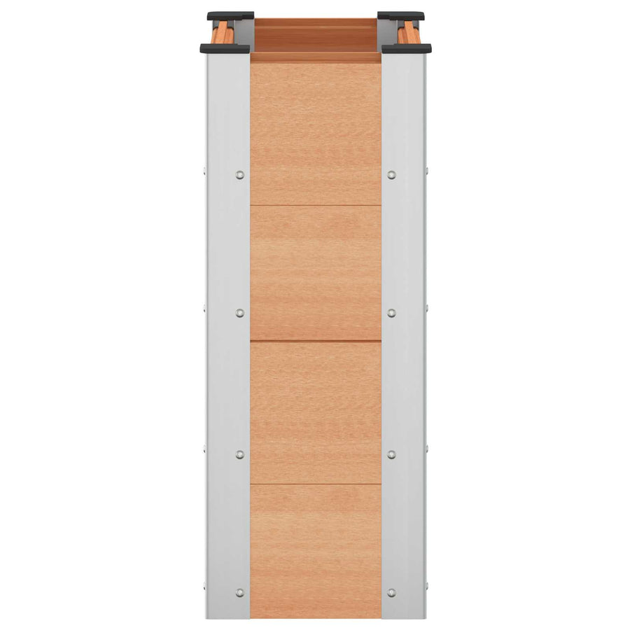 Verhoogde plantenbak Bruin 50 x 30 x 72 cm alu.