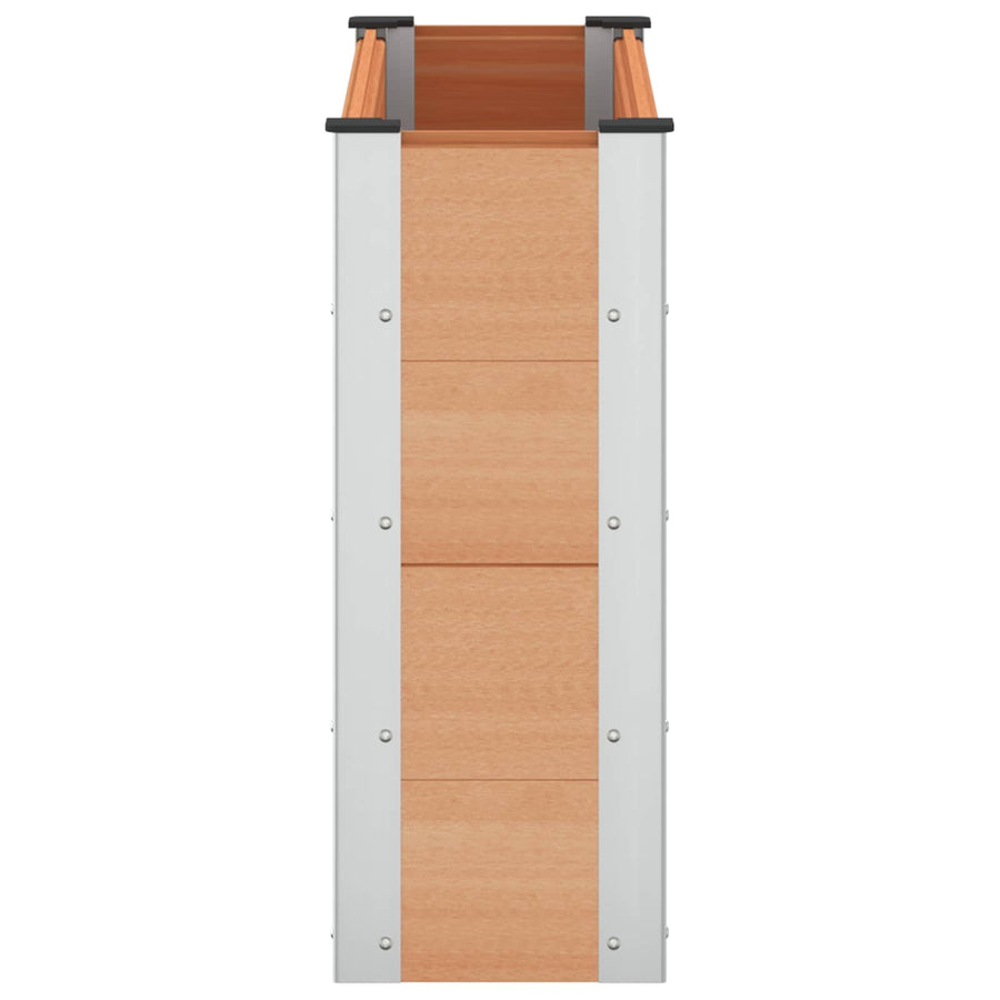 Verhoogde plantenbak Bruin 100 x 30 x 72 cm alu.