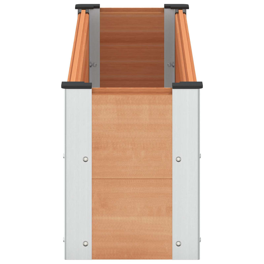 Verhoogde plantenbak Bruin 150 x 30 x 36 cm alu.