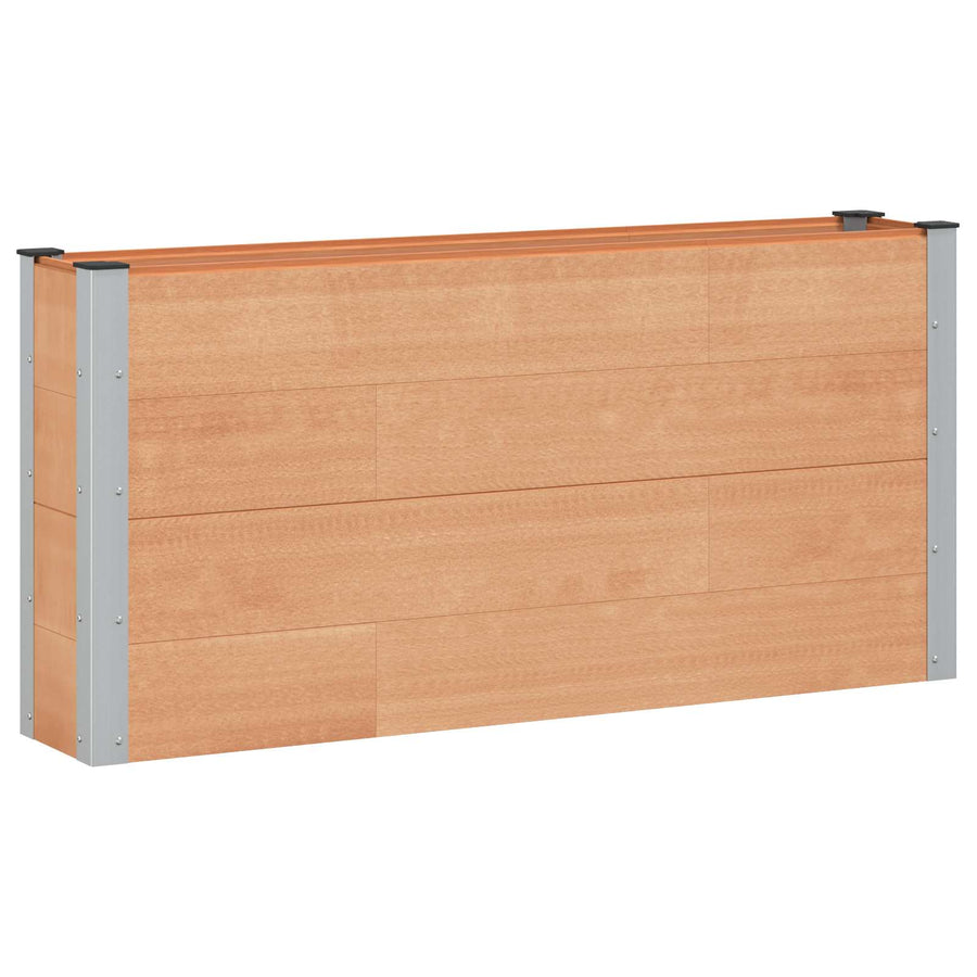 Verhoogde plantenbak Bruin 150 x 30 x 72 cm alu.