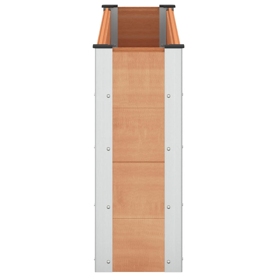 Verhoogde plantenbak Bruin 150 x 30 x 72 cm alu.