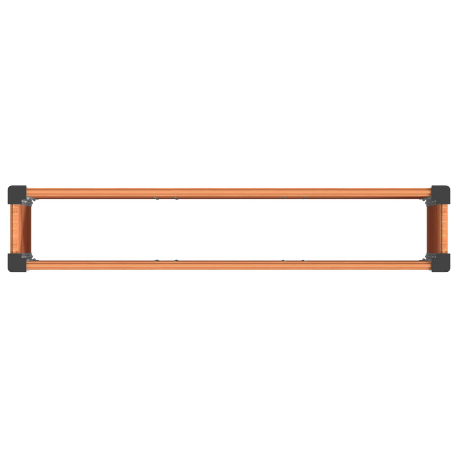 Verhoogde plantenbak Bruin 150 x 30 x 72 cm alu.