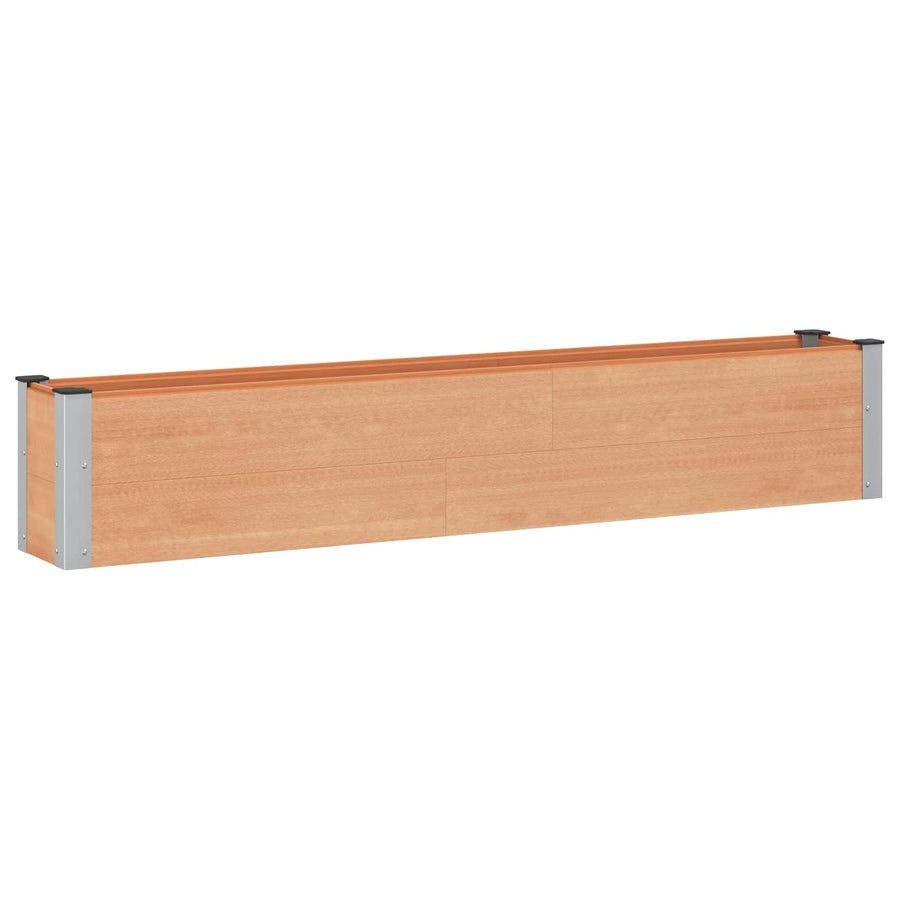 Verhoogde plantenbak Bruin 200 x 30 x 36 cm alu.