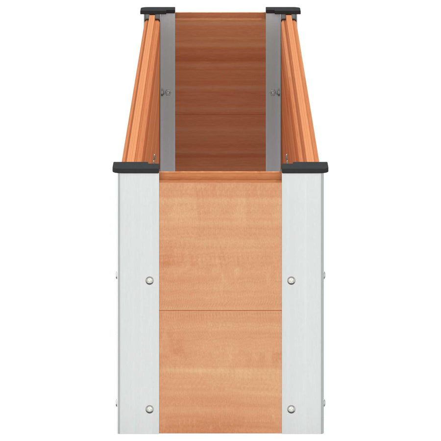 Verhoogde plantenbak Bruin 200 x 30 x 36 cm alu.