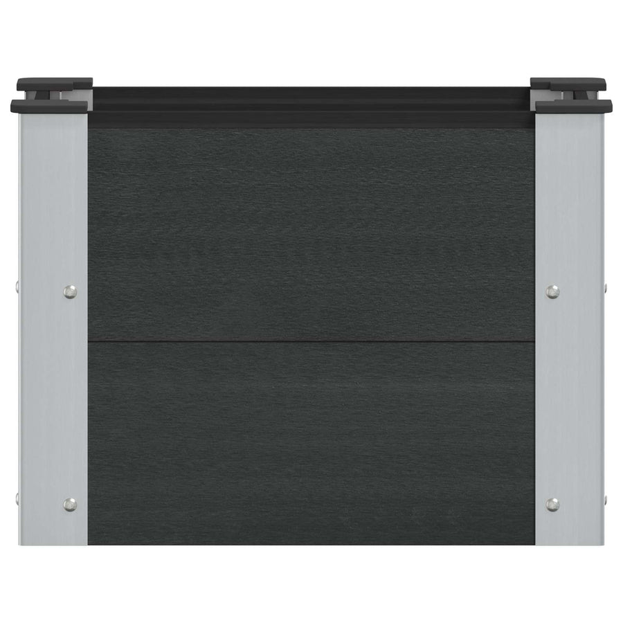Verhoogde plantenbak Zwart 50 x 30 x 36 cm alu.