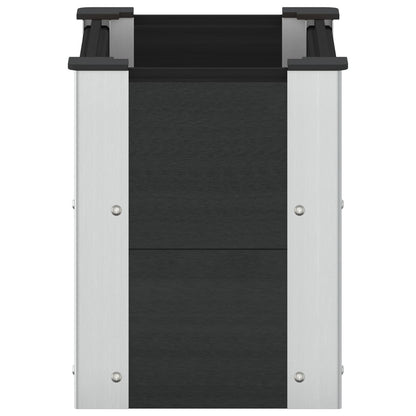 Verhoogde plantenbak Zwart 50 x 30 x 36 cm alu.