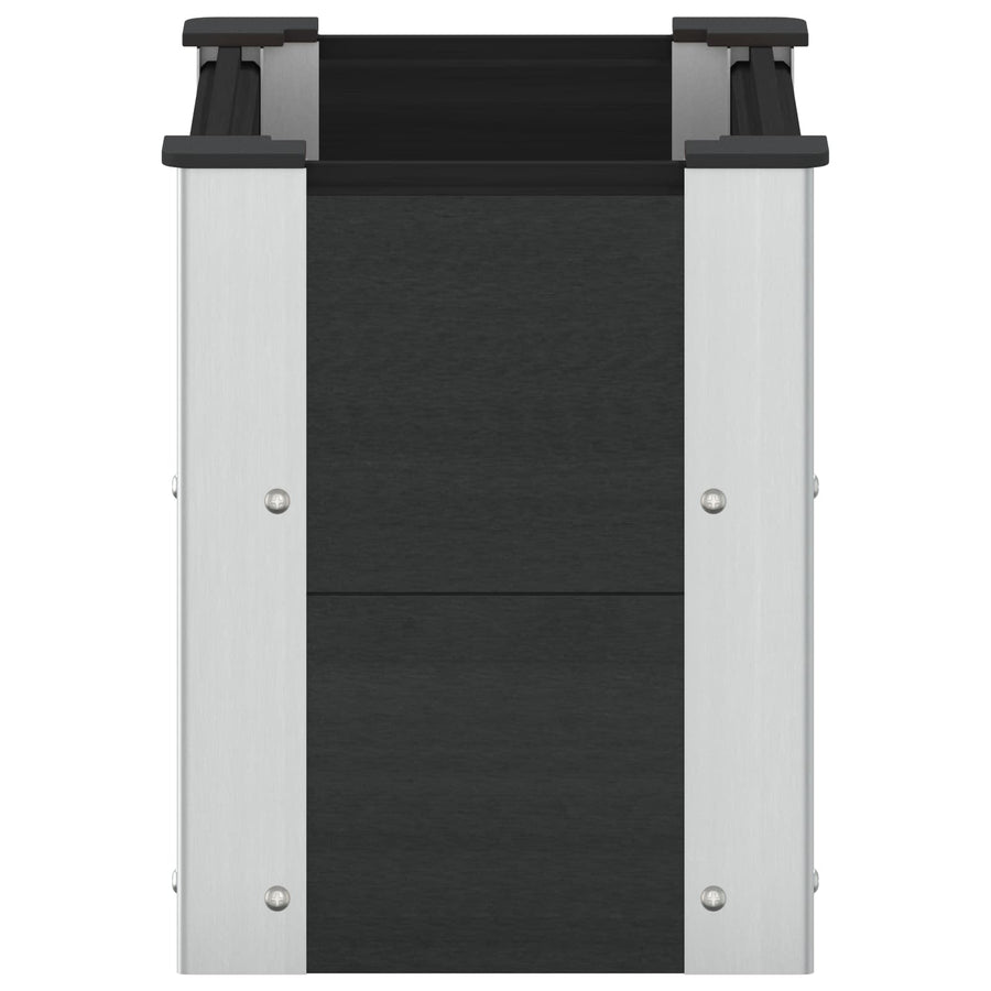 Verhoogde plantenbak Zwart 50 x 30 x 36 cm alu.