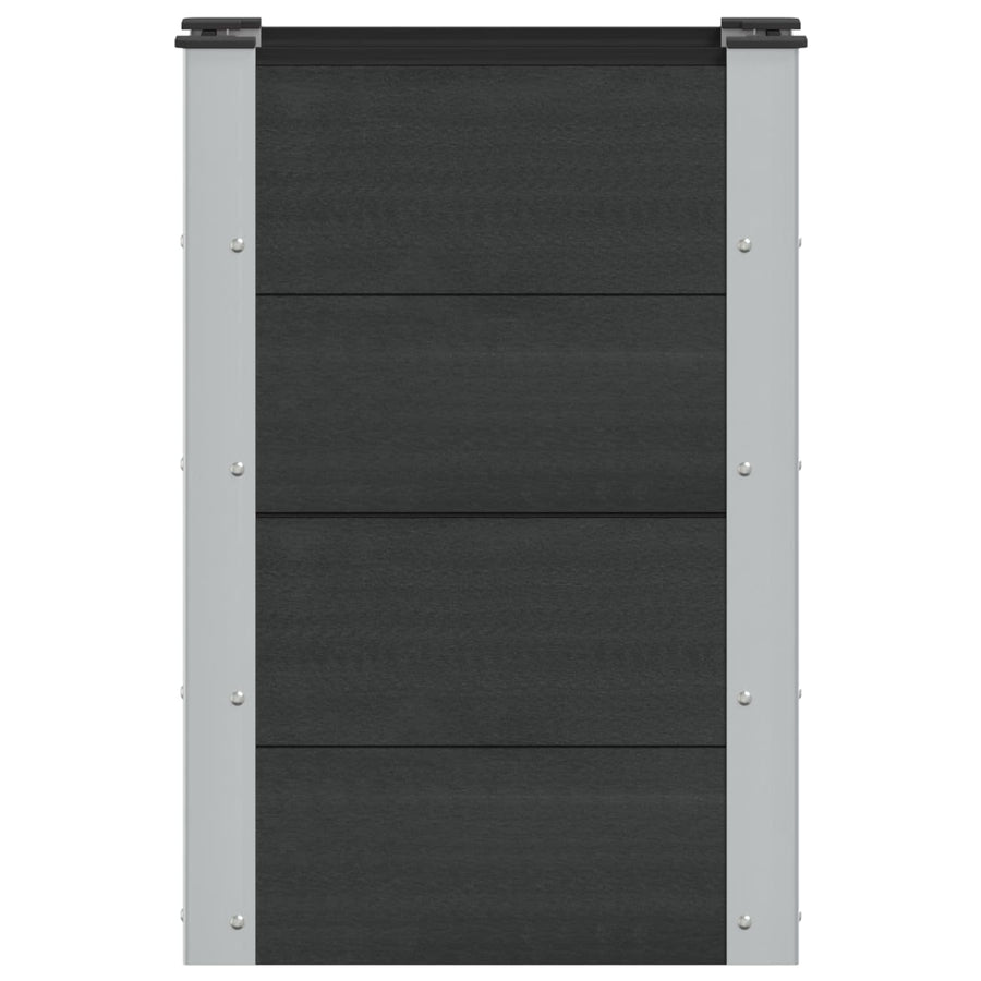 Verhoogde plantenbak Zwart 50 x 30 x 72 cm alu.