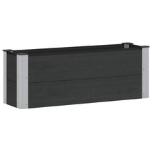 Verhoogde plantenbak Zwart 100 x 30 x 36 cm alu.