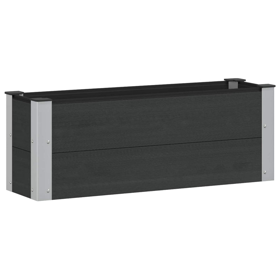 Verhoogde plantenbak Zwart 100 x 30 x 36 cm alu.