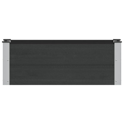Verhoogde plantenbak Zwart 100 x 30 x 36 cm alu.