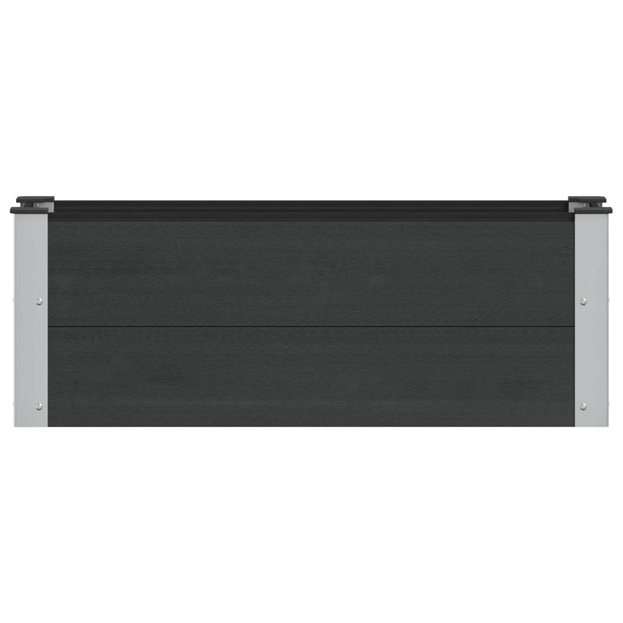 Verhoogde plantenbak Zwart 100 x 30 x 36 cm alu.