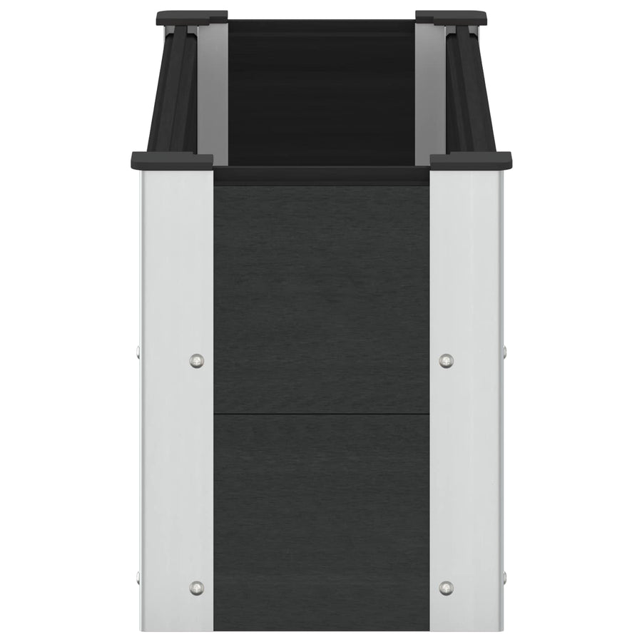 Verhoogde plantenbak Zwart 100 x 30 x 36 cm alu.