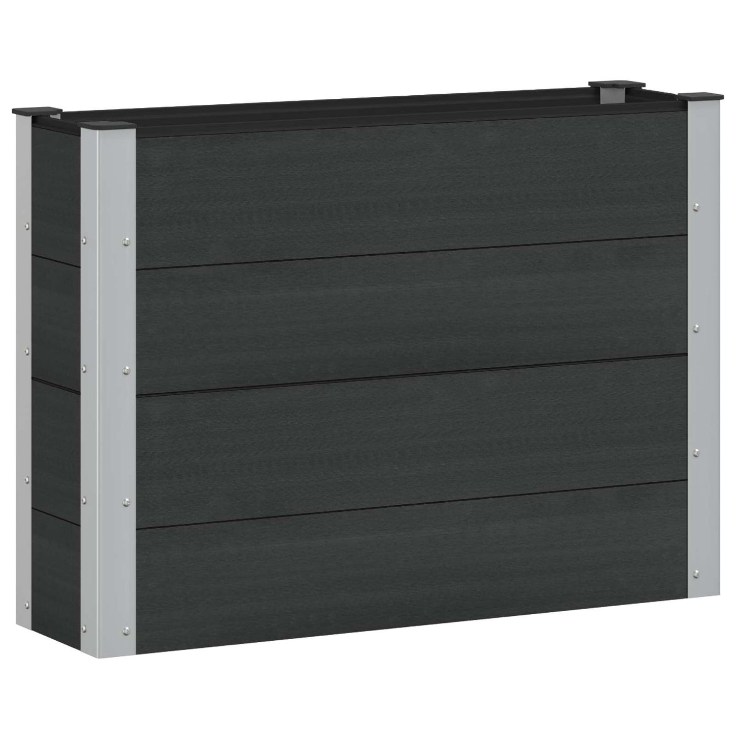 Verhoogde plantenbak Zwart 100 x 30 x 72 cm alu.