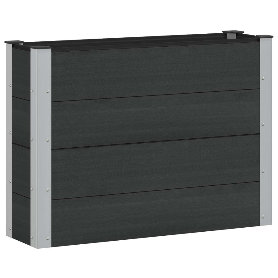 Verhoogde plantenbak Zwart 100 x 30 x 72 cm alu.