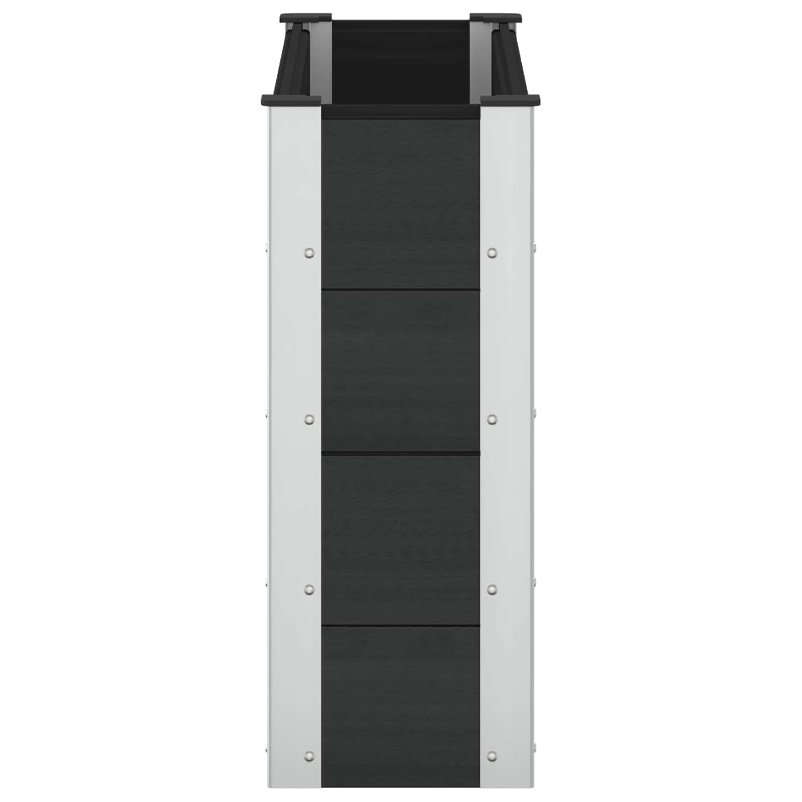 Verhoogde plantenbak Zwart 100 x 30 x 72 cm alu.