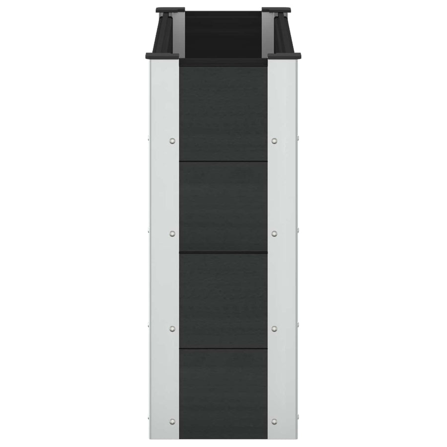 Verhoogde plantenbak Zwart 100 x 30 x 72 cm alu.