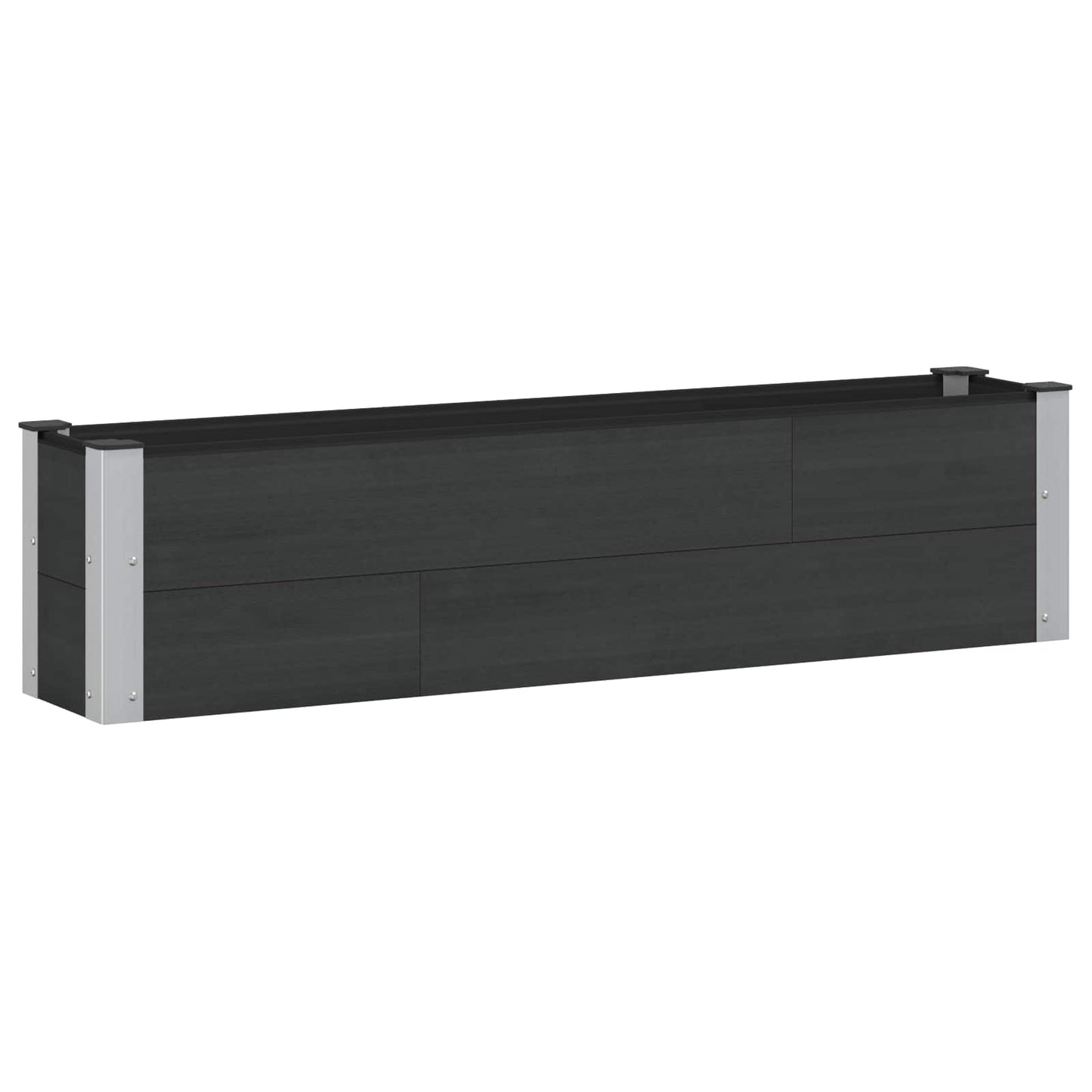 Verhoogde plantenbak Zwart 150 x 30 x 36 cm alu.