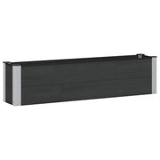 Verhoogde plantenbak 150x30x36 cm zwart aluminium