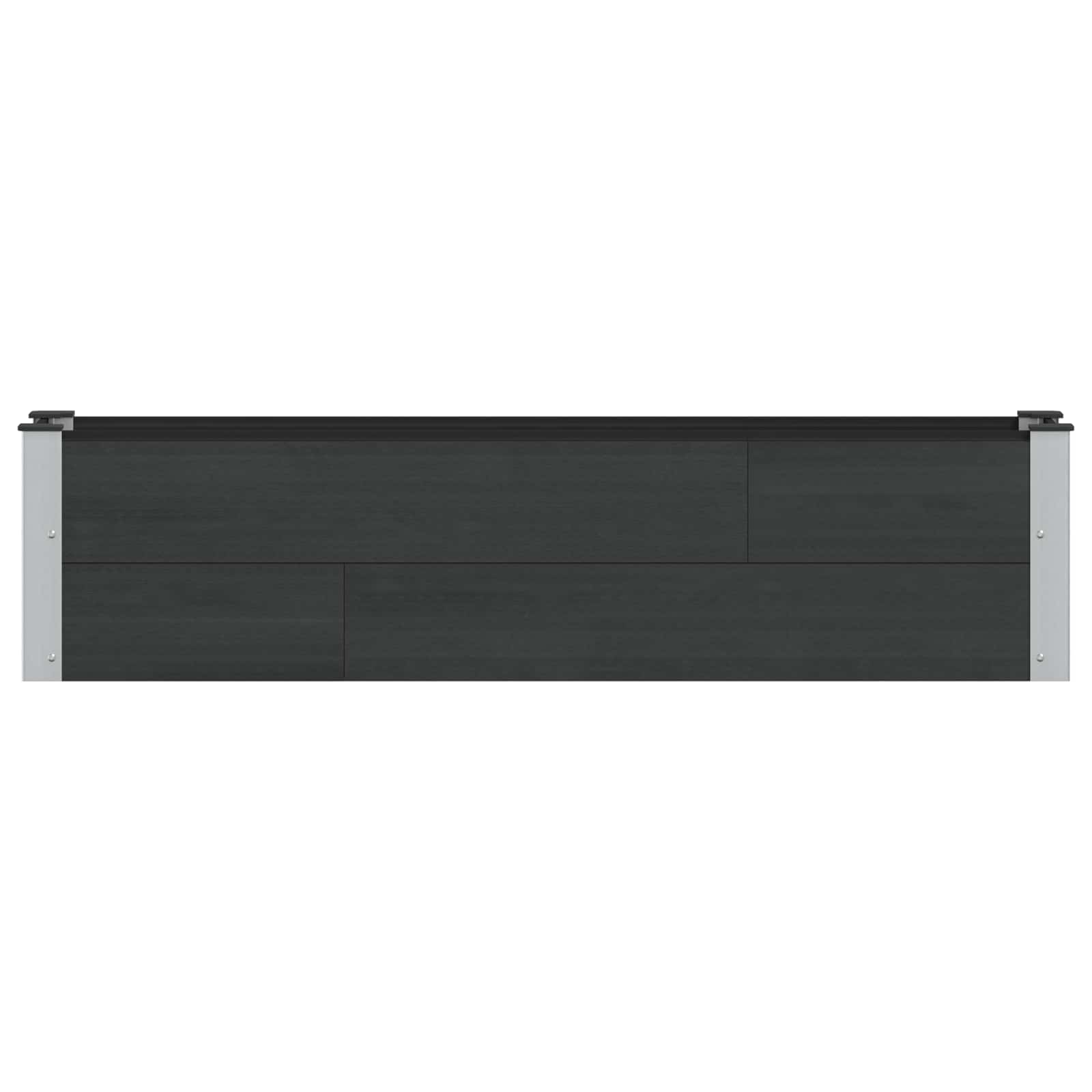 Verhoogde plantenbak Zwart 150 x 30 x 36 cm alu.