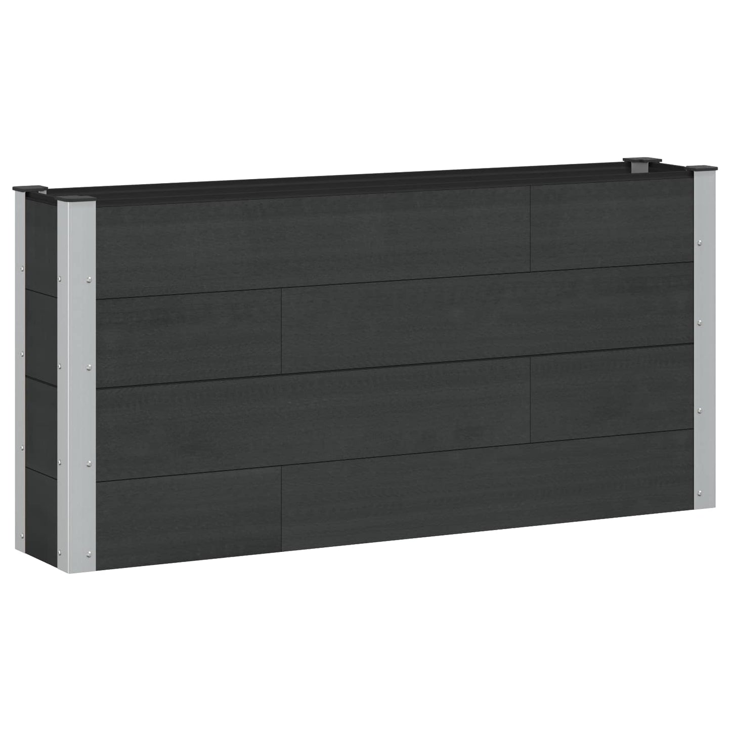 Verhoogde plantenbak Zwart 150 x 30 x 72 cm alu.