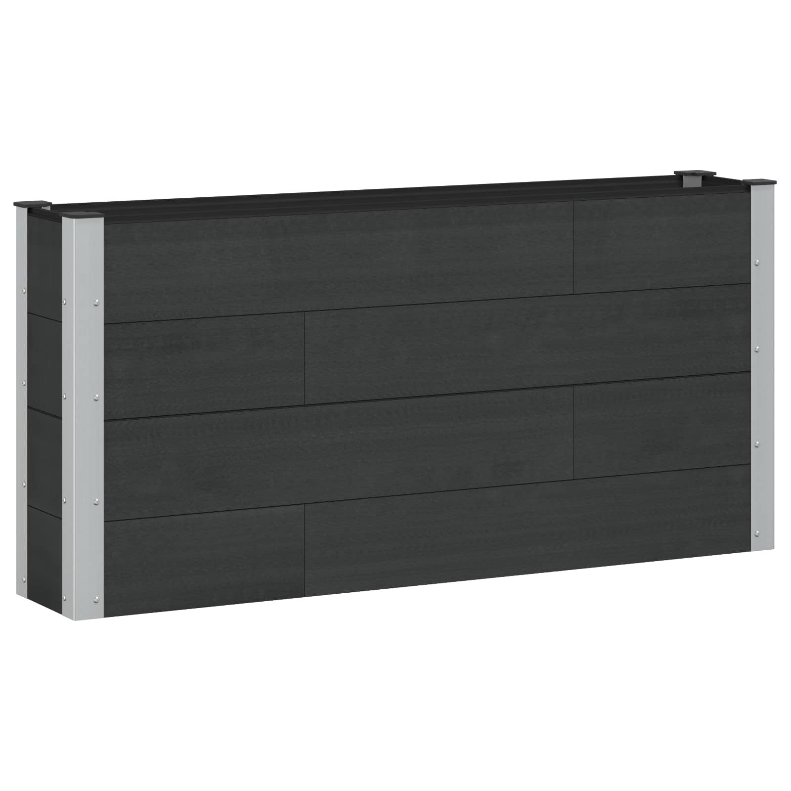 Verhoogde plantenbak Zwart 150 x 30 x 72 cm alu.