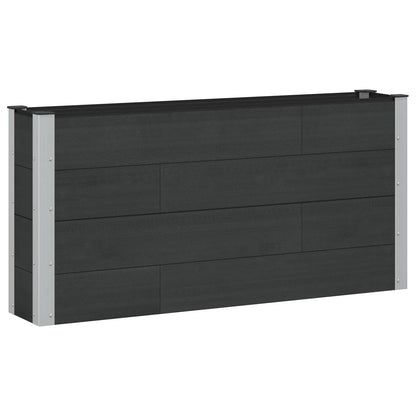 Verhoogde plantenbak Zwart 150 x 30 x 72 cm alu.