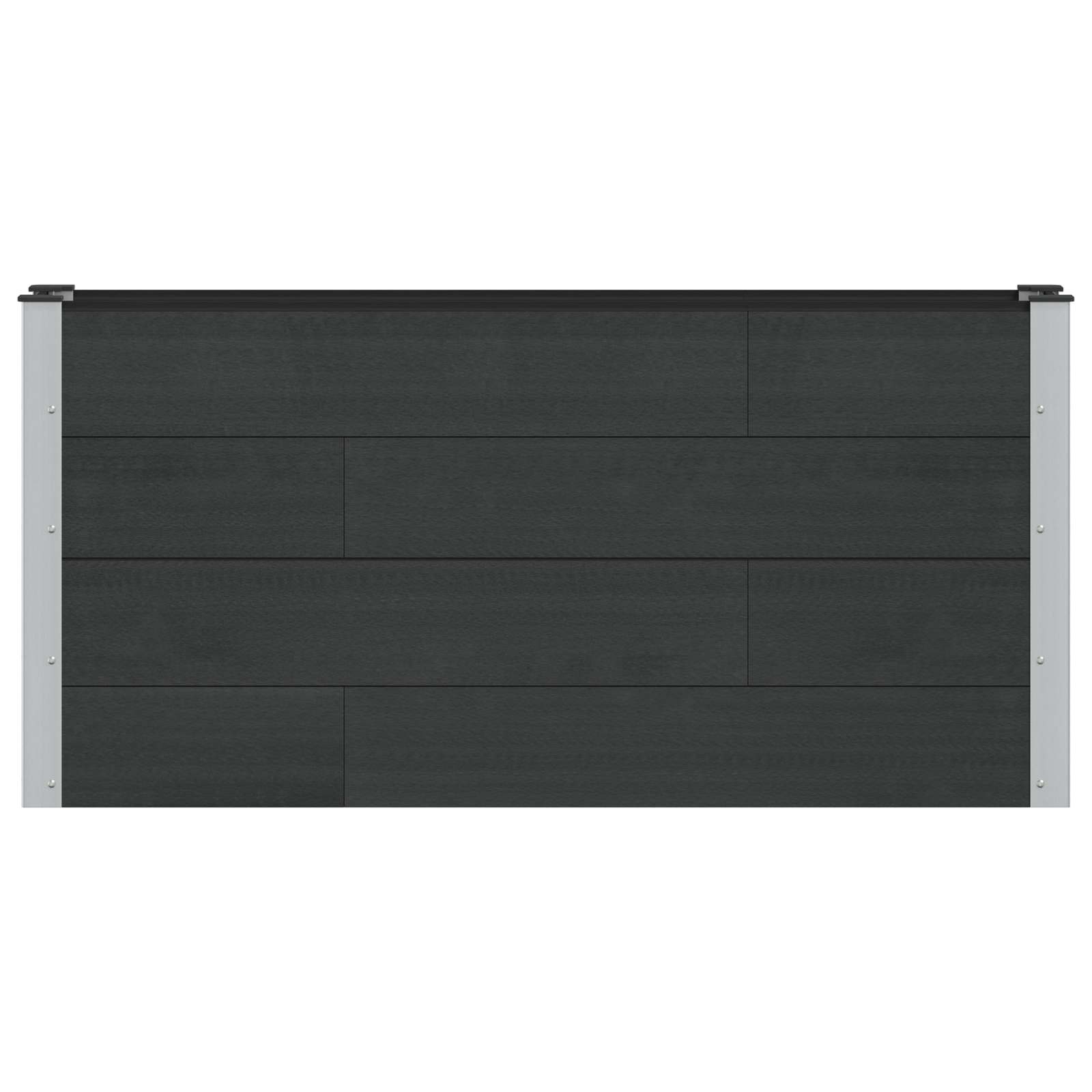 Verhoogde plantenbak Zwart 150 x 30 x 72 cm alu.
