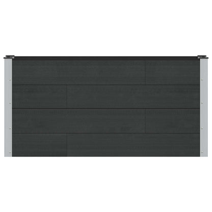 Verhoogde plantenbak Zwart 150 x 30 x 72 cm alu.