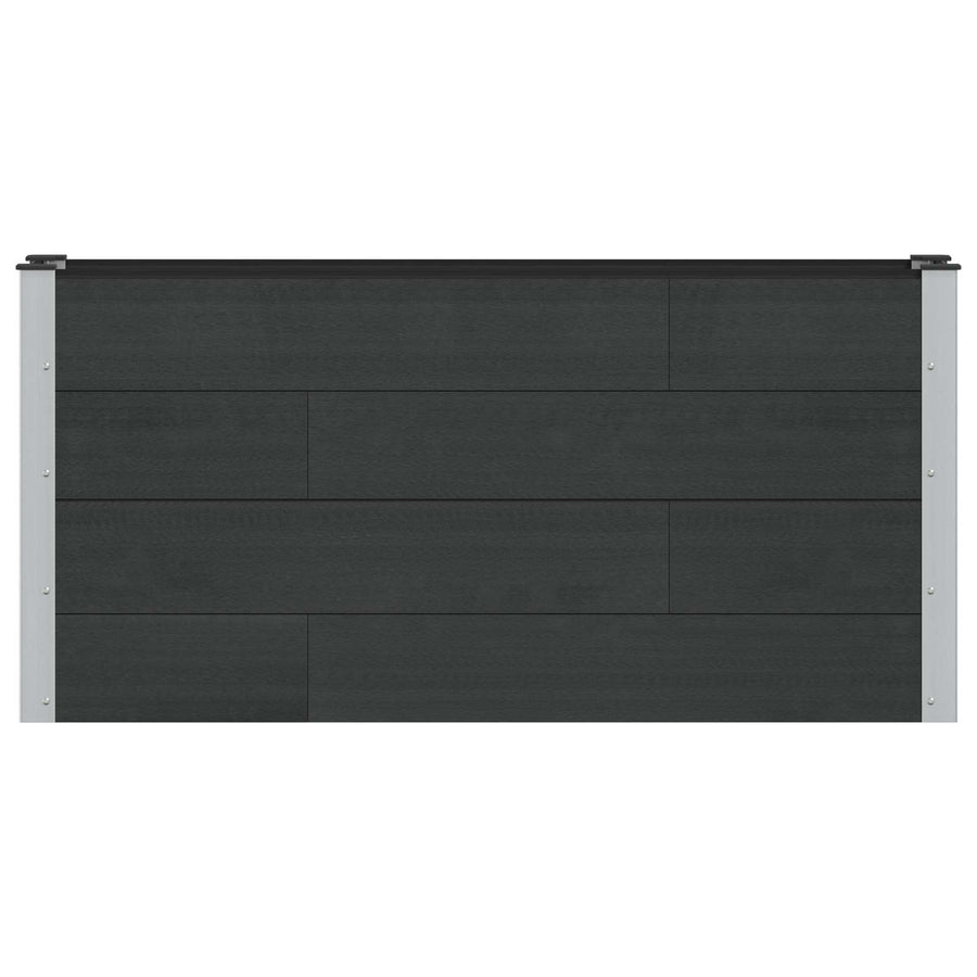 Verhoogde plantenbak Zwart 150 x 30 x 72 cm alu.